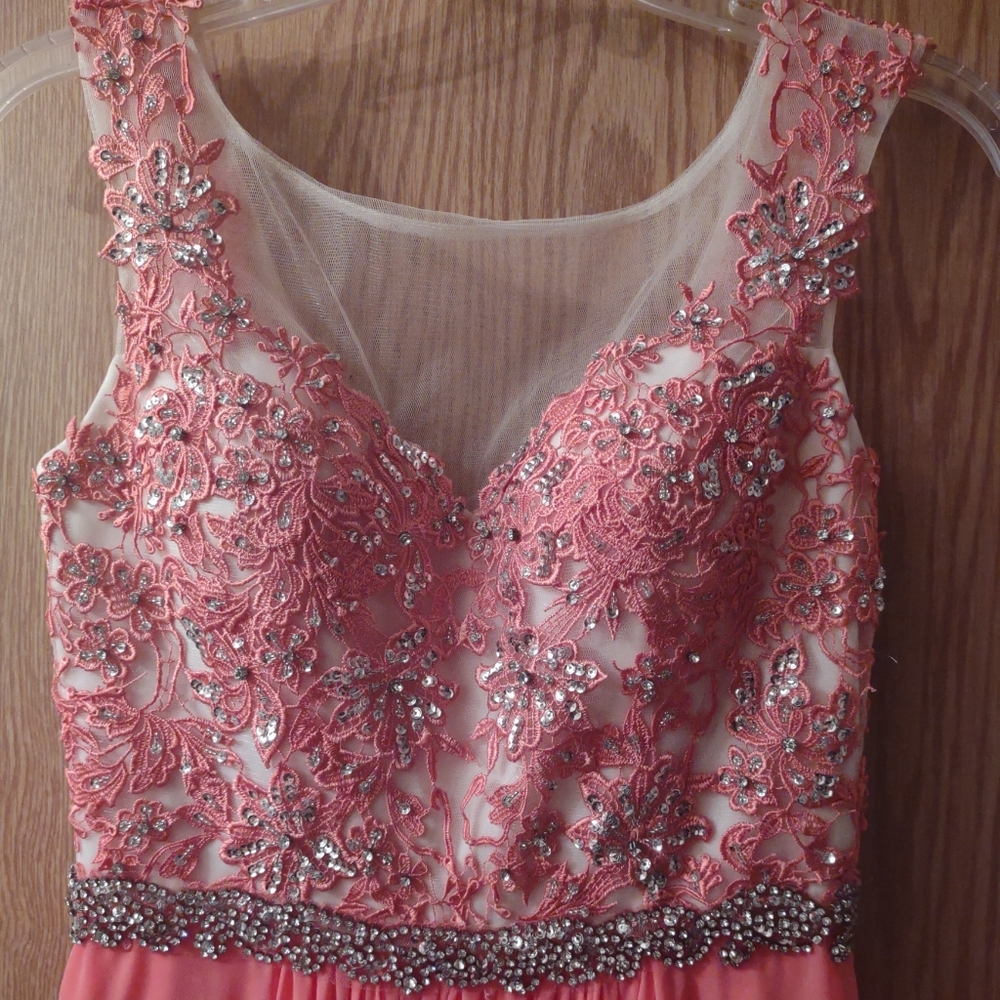 night studio formal dress coral pink size 4